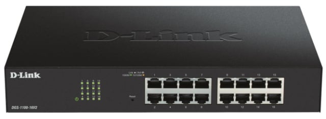 D-Link 16-poorts Layer2 DGS-1100-16V2 Smart Gigab.Switch 16x10/100/1000Mbit/s NIEUW