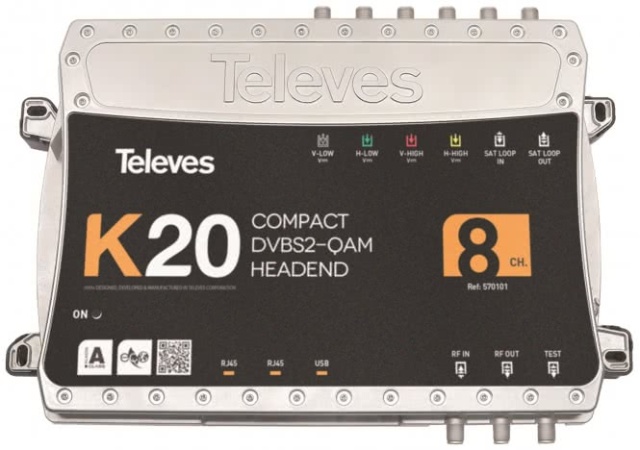 Televes Compact Headend K20-8 8 Transponder,DVB-S2 in QAM NEW