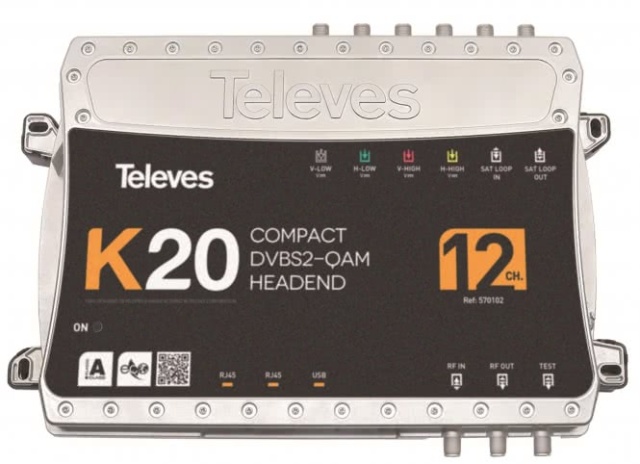 Televes Compact Headend K20-12 12 Transponder, DVB-S2 in QAM NUOVO