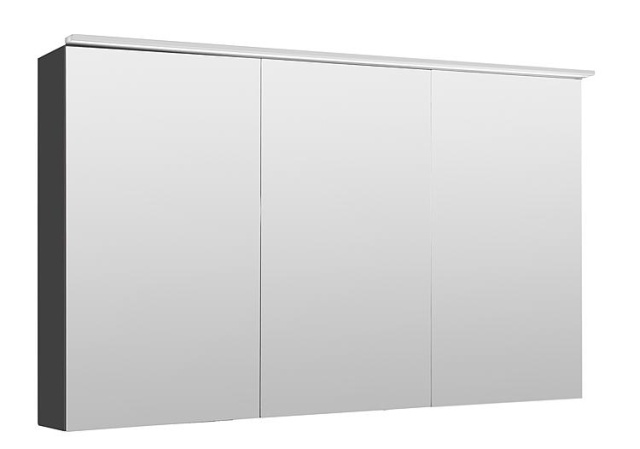 Evenes armoire de toilette Lossa avec éclairage LED à poser 3 portes anthracite mat 1200x750x194 mm NOUVEAU