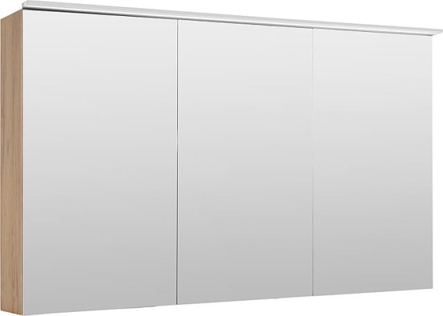 Evenes armoire de toilette Lossa avec éclairage LED à poser 3 portes chêne cendré cortina 1200x750x194 mm NOUVEAU