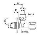 Valvola a squadra Schell Comfort design corto 1/2...