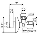 Valvola angolare Schell Comfort 3/8" x 3/8" x...