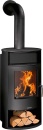 Island Aqua black wood-burning stove, black steel body NEW