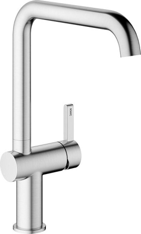 Mitigeur dévier KWC Bevo E bec pivotant saillie 220 mm commande latérale inox brossé NEUF