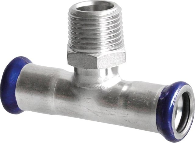 Edelstahl Pressfitting M-Kontur T-Stück mit AG 54-DN32(1 1/4")-54mm NEU