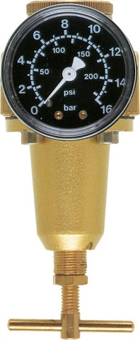 Regolatore di pressione per aria compressa EWO G1/4 + G3/8 Campo di regolazione/scala 0,5 - 3/6 Portata 1.000 l/min NUOVO