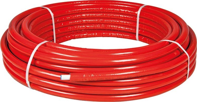 Tube composite multicouche EVENES PEXAL, 20x2mm, rouleau de 50 mètres, isolation 10 mm, rouge NOUVEAU