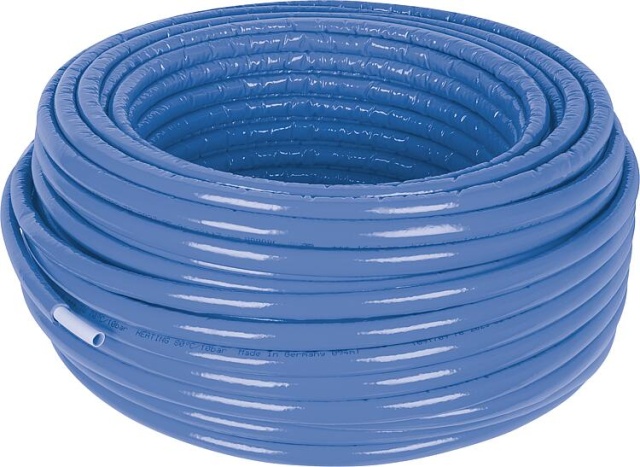 Uponor Uni Pipe PLUS white pre-insulated S10 WLS 035, Ø25mm x 2.5mm, blue, length 50m NEW