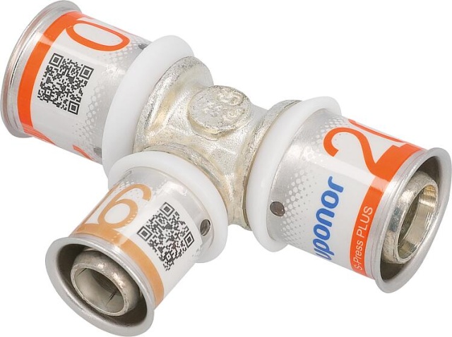 Uponor S-Press PLUS Pieza en T reducida Ø20mm-Ø16mm-Ø20mm NUEVO