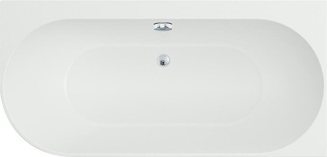 Vasca da bagno angolare Arnon LxHxP:1660x580x800mm arrotondamento a sinistra senza scarico con foro di troppopieno, acrilico bianco NUOVO