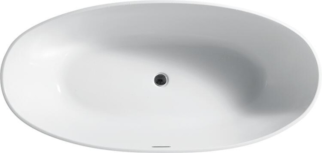 Bañera independiente Scardon AxAxP:1600x580x800mm con juego de desagüe clicker y rebosadero ranurado cromo, acrílico blanco NUEVO