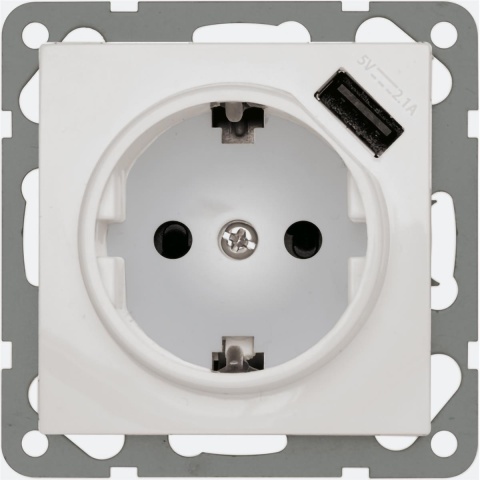 PEHA D 6511.02 SI USB 00243941 Standard Universal USB socket SCHUKO Pure white nuevo