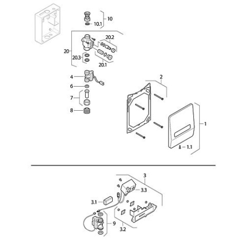 GEBERIT Impulsgesteuertes Magnetventil mit 2 Dichtungen Ref.-Nr.240.343.00.1 240.343.00.1 NEU