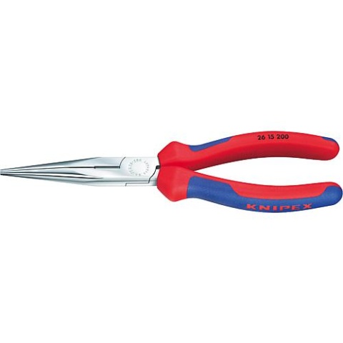 KNIPEX Pinze a becchi piatti con tagliente cromato con manici multicomponente bicolore ganasce diritte lunghezza 200 mm 26 15 200 NUOVO