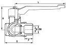 Idrosfer driewegkogelkraan R 1 1/2 L-boring Nieuw