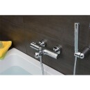 Set doccia Evenes bar Evelia cromato, con supporto doccia a muro sporgenza 90 mm Nuovo