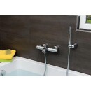 Set doccia Evenes bar Evelia cromato, con supporto doccia a muro sporgenza 90 mm Nuovo