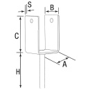 Column shoes L L140 x 90 with tube 38 mm hot-dip galvanised (tzn) 5701953311407 NEW