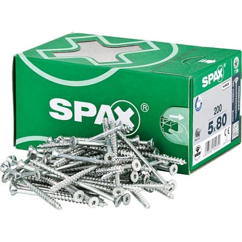 SPAX verzonken schroef WIROX gedeeltelijke schroefdraad T - STAR Plus ø 5,0 x 80 mm, PU 200 stuks 4003530154300 NIEUW