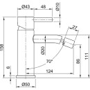 Mezclador de bidé Inox Redondo Proyección 124 mm Acero inoxidable mate AP2603S NUEVO