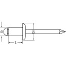 Blindniete Alu, Stahl Flachrundkopf, Ø 5 x 6 mm,...