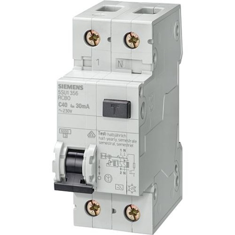 Siemens FI/LS schakelaar Siemens, 6KA, type A, B25A, 30mA, 5SU1356-6KK25 5SU1356-6KK25 NIEUW