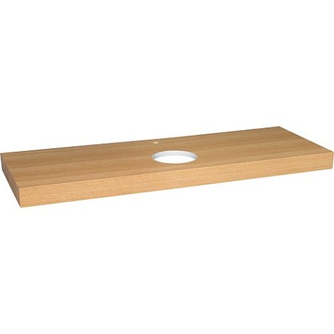 console Evenes Eleng laccato rovere naturale. 1x foro per WC 1x foro per rubinetto 1400x80x510 mm NUOVO