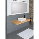 console Evenes Eleng laccato rovere naturale. 1x foro per WC 1x foro per rubinetto 1400x80x510 mm NUOVO