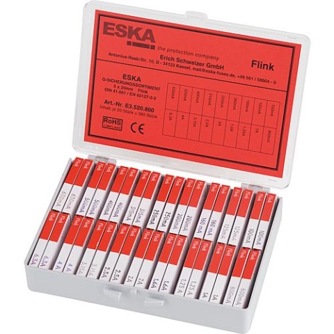 ESKA miniature fuse assortment nimble version 5 x 20 mm 360 pieces NEW