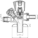 Geräteanschluß-Ventil Kombi-Eck, matt verchromt 1/2x10 NEU