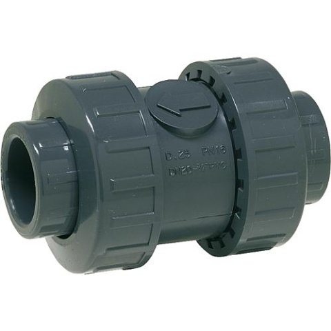 PVC-U - Kleefkoppeling Terugslagklep, 32 mm, veerbelast 621.360.000.32 NIEUW