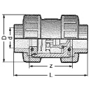 PVC-U - Kleefkoppeling Terugslagklep, 32 mm, veerbelast...