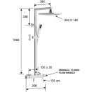 Evenes douchesysteem Skyline + Thermost. Handdouche + hoofddouche 240x140 mm Nieuw