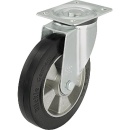 Blickle heavy duty swivel castor,solid rubber tyres L-ALEV 200K,max. load 400 kg, wheel Ø 200mm,plate size 140x110 L-ALEV 200K NEW