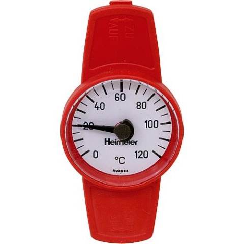 HEIMEIER Thermometer zu Globo- Kugelhahn rot zum Nachrüsten für DN40-50 0600-06-380 NEU