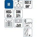 maykestag HSS machinetap spiraal geribbeld, glad M10 DIN...