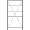 REGALWERK Rayonnage de base emboîtable avec 6 tablettes en acier,2500x1005x600mm, charge admissible par élément 2000Kg B3-53610-60 NEUF