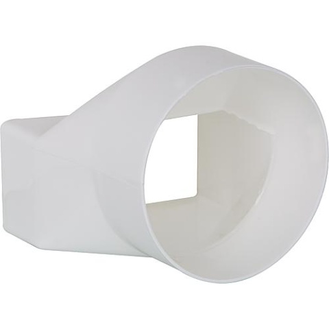 Helios pezzo di transizione FLÜR 100 Ø 100 mm a 100 x 50 mm, plastica bianca 60704 NUOVO