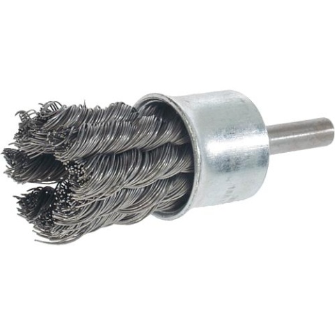 Lessmann brush knotted steel wire 0.35 mm 19 mm, shaft 6.0 mm 453278 NEW