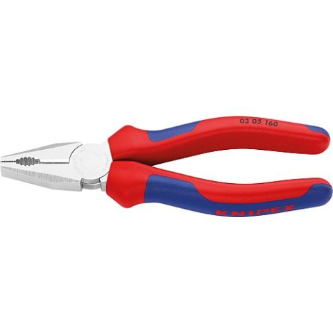 KNIPEX Pince universelle chromée avec manche multicomposant bicolore Longueur 160mm 03 05 160 NOUVEAU