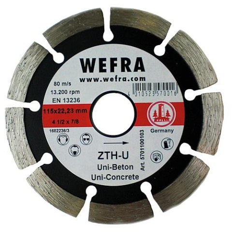 WEFRA Disque à tronçonner diamanté universel ZTH-U 115 x 22 mm 5701100103 NOUVEAU