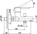 Opbouw badmengkraan Evelia Projection 170 mm chroom TTP0013021 NIEUW