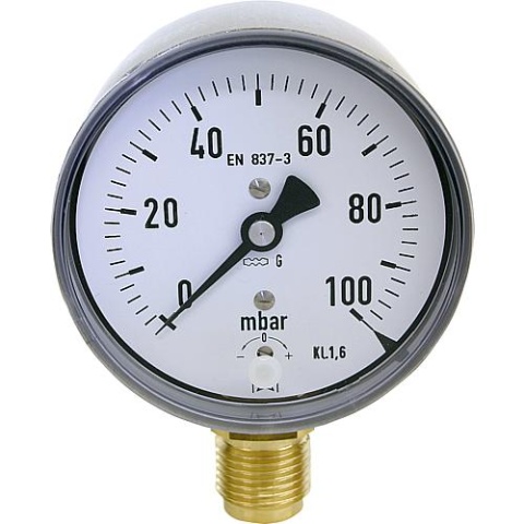 AFRISO Capsule manometer KP 80.1 0-25 mbar, DN15 (1/2""), Ø 80 mm 35066301 NIEUW