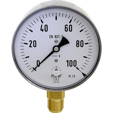 AFRISO Capsule manometer KP 100.4 0-100 mbar, DN15 (1/2""), Ø 100mm 35119301 NIEUW