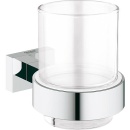 GROHE Glas mit Wandhalter Essentials Cube chrom 40755001 NEU