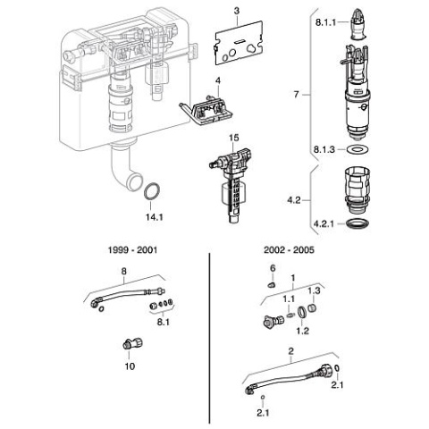 GEBERIT Lagerbock für UP-SPK Artline 240.079.00.1 NEU