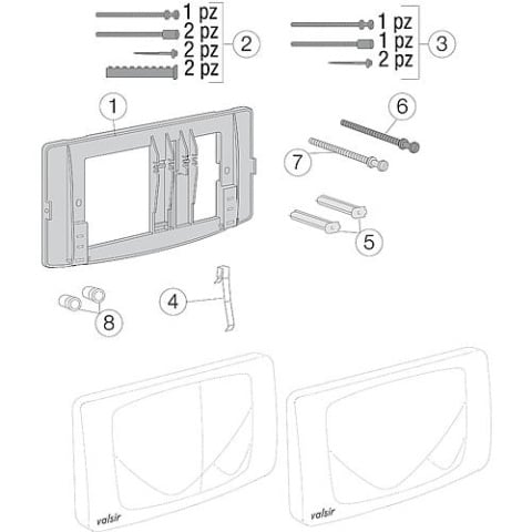 valsir Angel montageframe incl. schroeven en afstandhouders NIEUW