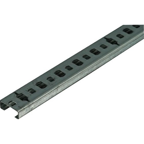 Rail profilé en C galvanisé, perforé 2000x20x8mm, épaisseur 0,75mm, largeur de la fente 11mm NOUVEAU