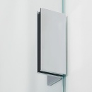 Evenes Walk-In glazen douchescherm, zeefdruk, volledige vloer, montage + stang, rond, 880x2000x8mm E Nieuw